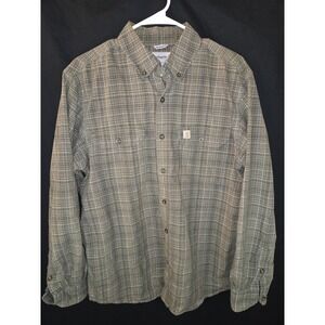 CARHARTT RELAXED FIT LONG SLEEVE‎ BUTTON UP SHIRT SIZE MEDIUM PLAID NEW SALE